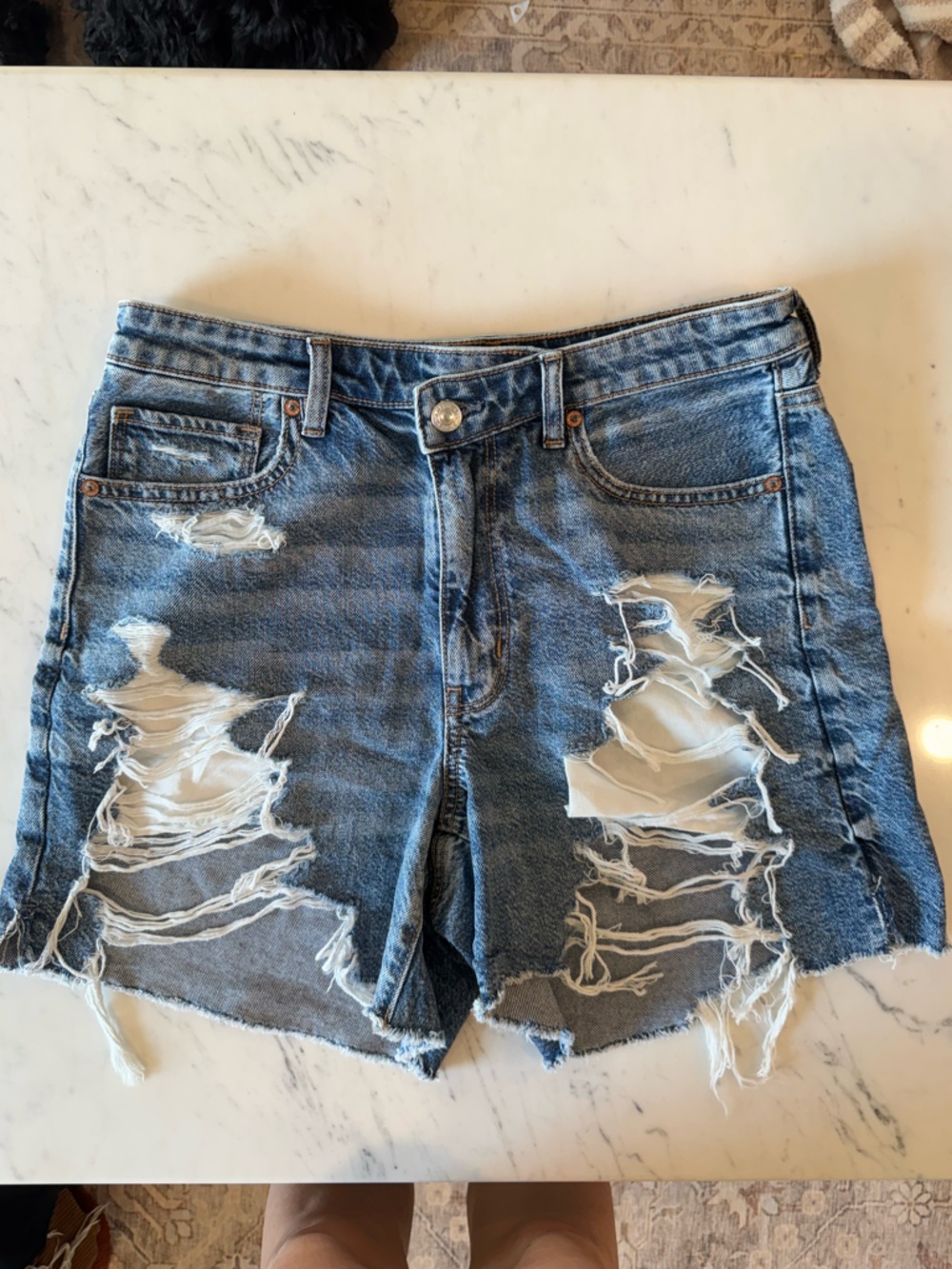 American Eagle Outfitters Distressed highest rise baggy shorts